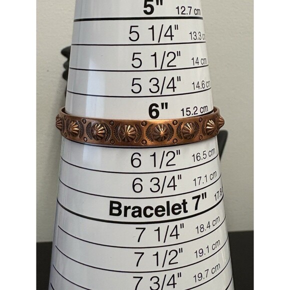 Vintage Bell Trading Post Punched Copper Cuff Bracelet Southwestern BOHO Small - Picture 6 of 8